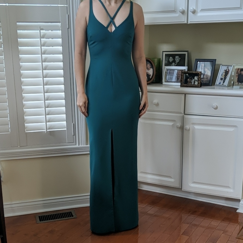 Likely Sexy Column Crisscross Evening Gown